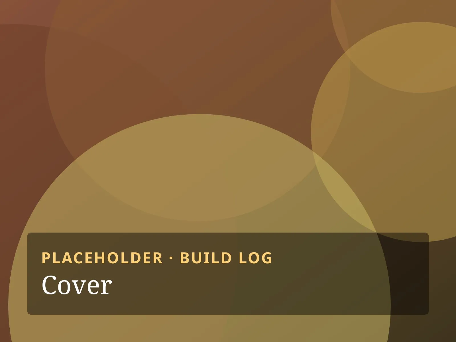 Placeholder image labelled "Build log — Cover"